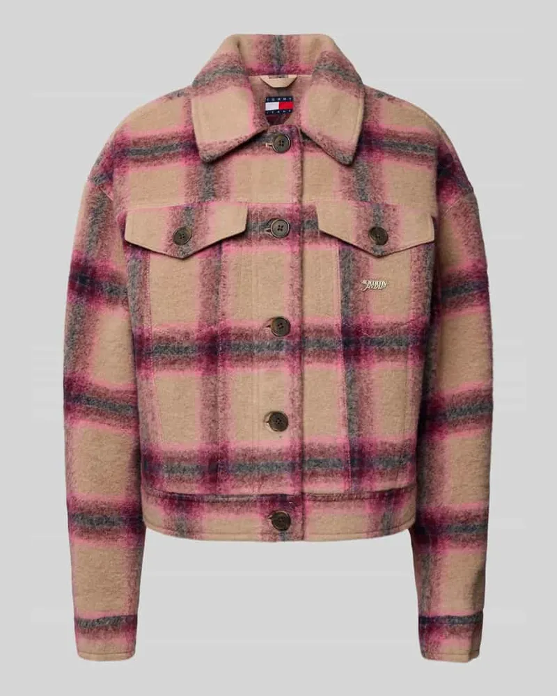 Tommy Hilfiger Regular Fit Wolljacke aus Woll-Mix Hellbraun