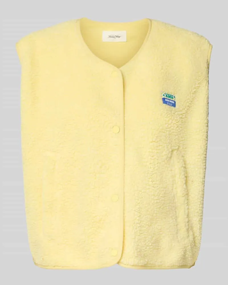 American Vintage Relaxed Fit Weste aus Teddyfell Modell 'Hoktown Hellgelb