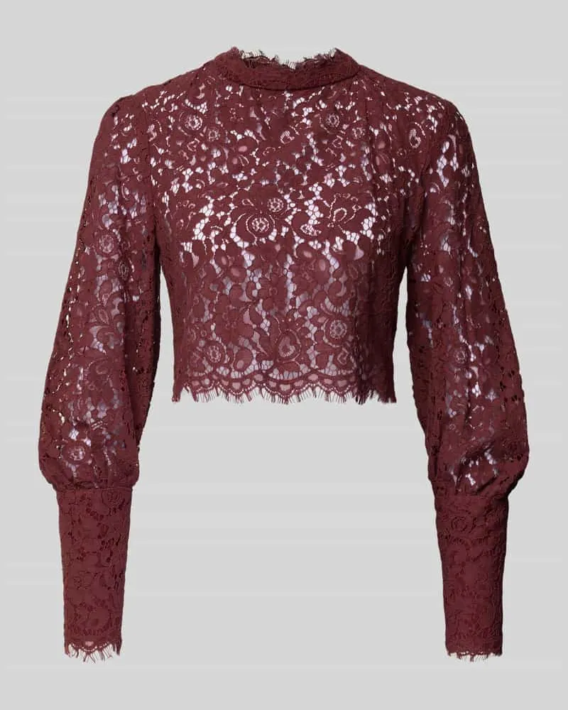 Bardot Cropped Longsleeve mit Stehkragen Modell 'Georgia Bordeaux