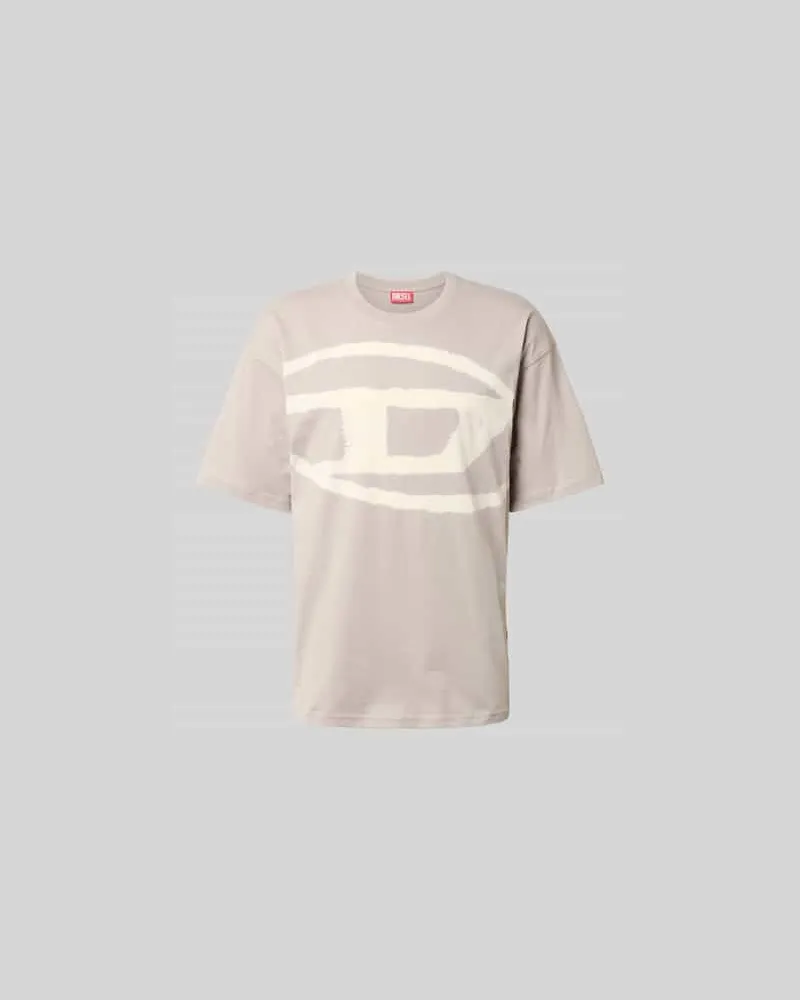 Diesel Relaxed Fit T-Shirt mit Logo-Print Hellgrau