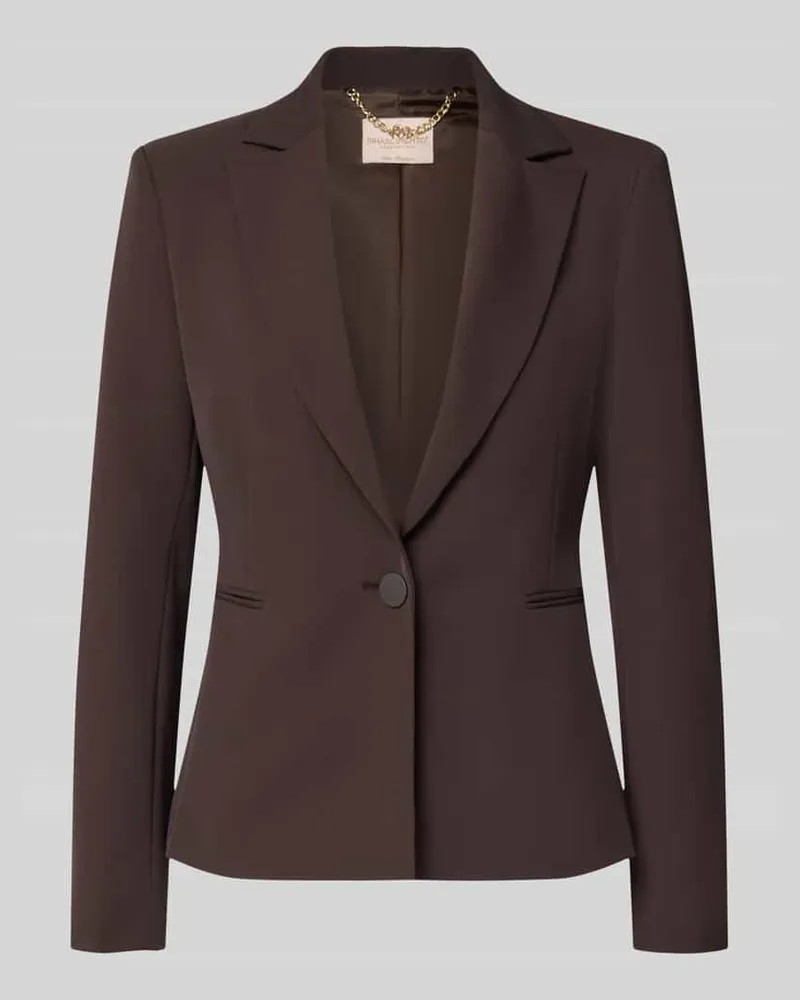 Rinascimento Slim Fit Blazer mit Reverskragen Dunkelbraun