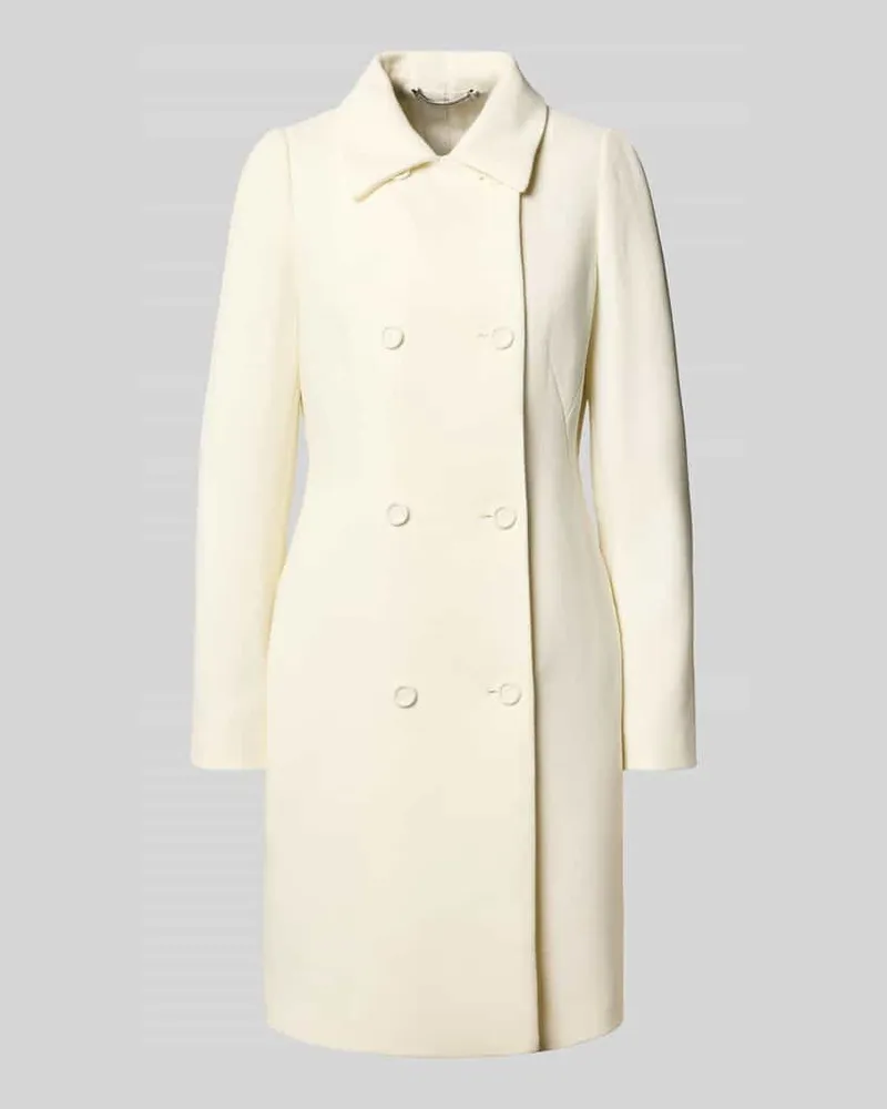 HUGO BOSS Regular Fit Mantel aus Woll-Mix Modell 'CONIZA Offwhite