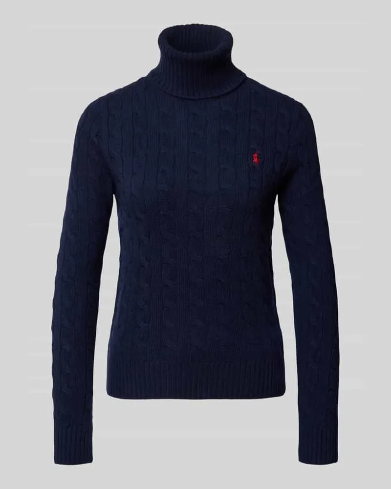 Ralph Lauren Strickpullover mit Label-Stitching Dunkelblau