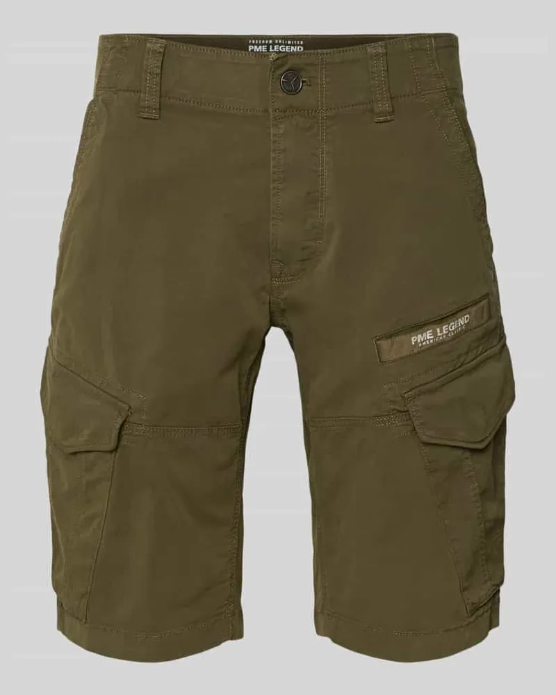 PME Legend Tapered Fit Cargo Bermudas mit Pattentaschen Modell 'Nordrop Oliv