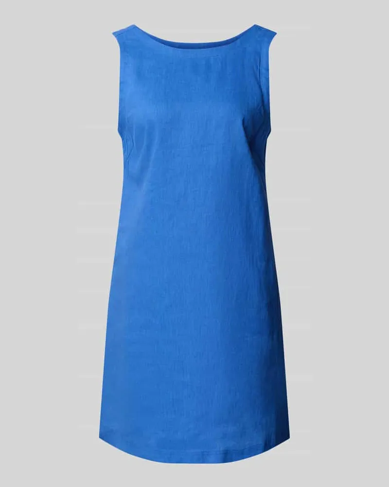 Stefanel Leinenkleid mit U-Boot-Ausschnitt Royal
