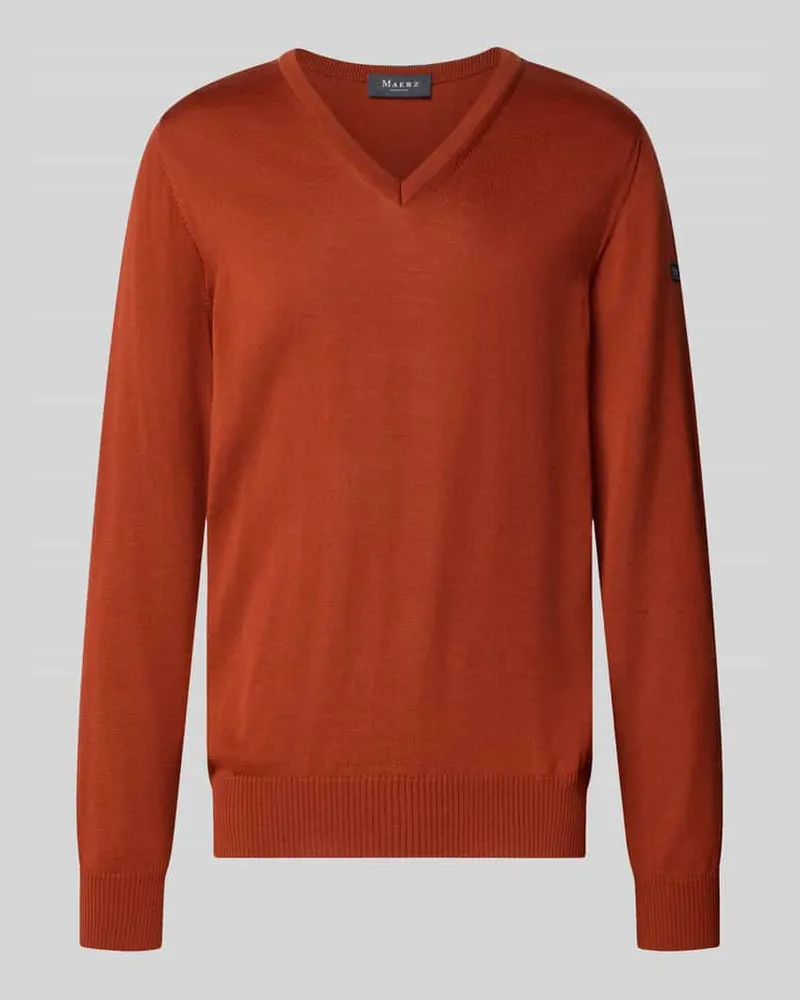 Maerz Regular Fit Strickpullover aus reiner Schurwolle Kupfer