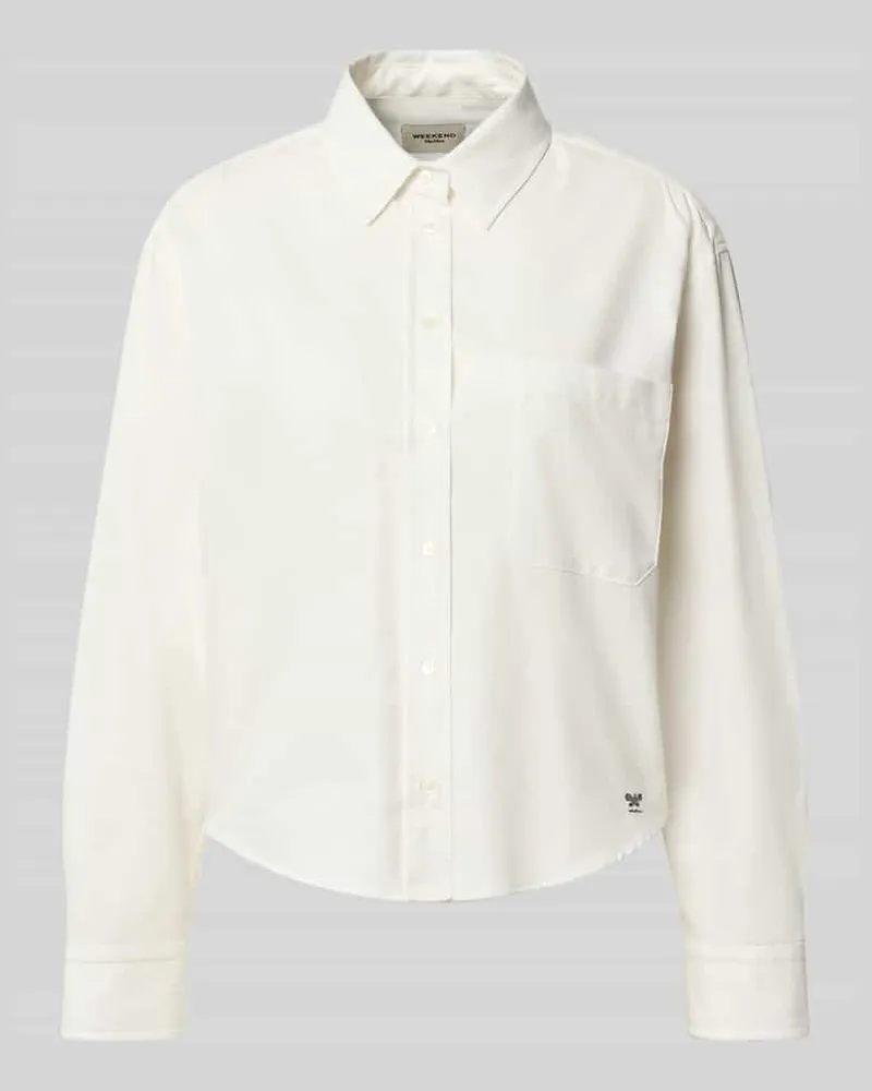 Max Mara Loose Fit Langarmbluse aus reiner Baumwolle Modell 'NUORO Weiss