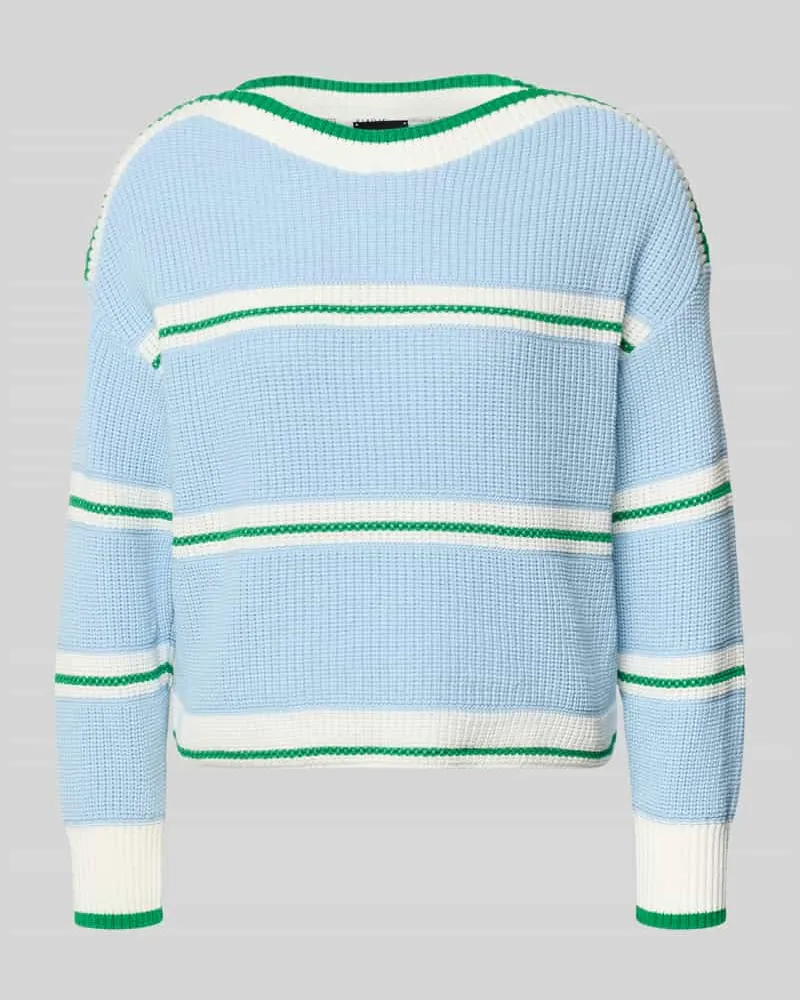 Marc Cain Strickpullover mit U-Boot-Ausschnitt Hellblau