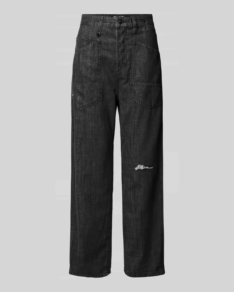 MAC Jeans Straight Fit Jeans im Used-Look Blau