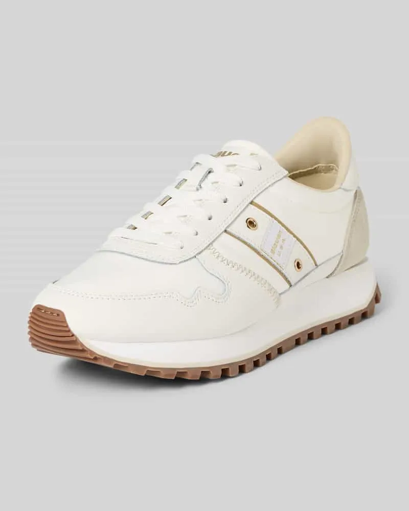 Blauer Sneaker mit Schnürverschluss Weiss