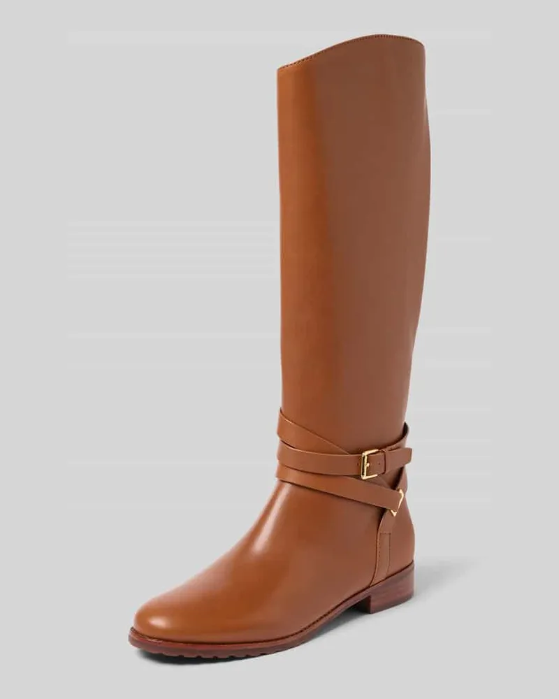 Ralph Lauren Stiefel mit Reißverschluss Modell 'COLLINS Cognac