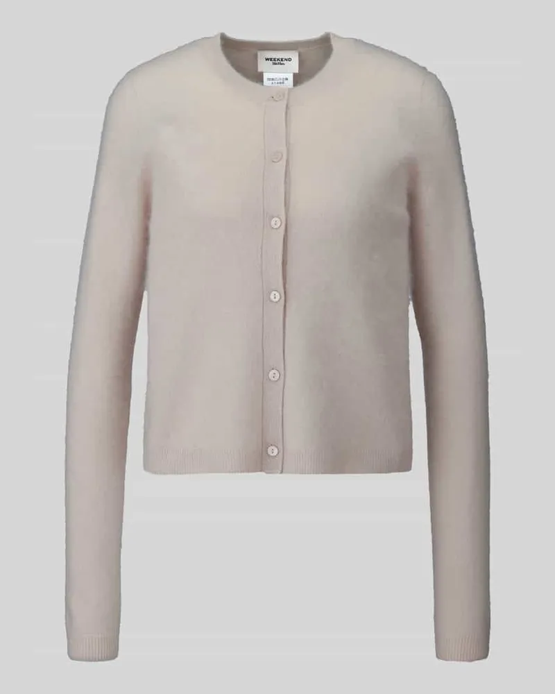 Max Mara Regular Fit Strickjacke aus Schurwoll-Kaschmir-Mix Modell 'ESPOSTO Offwhite