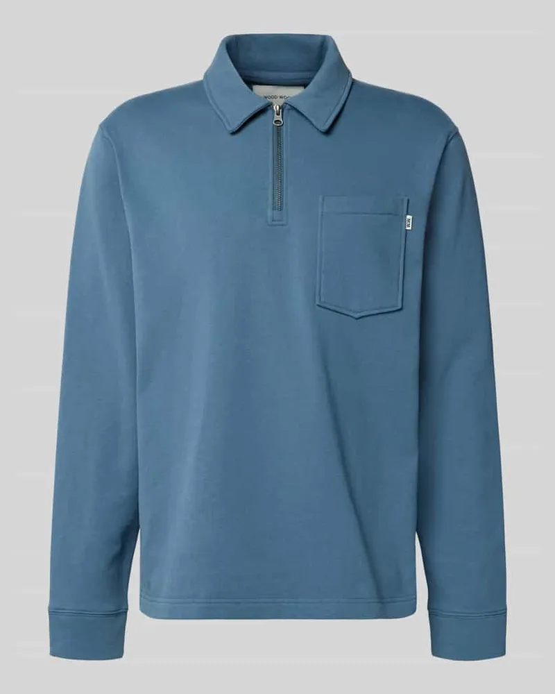 Wood Wood Regular Fit Poloshirt mit Brusttasche Modell 'Andrew Ocean