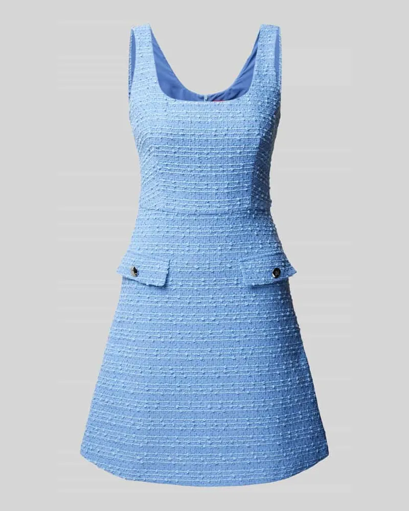 HUGO BOSS Minikleid mit Strukturmuster Modell 'Kilera Hellblau