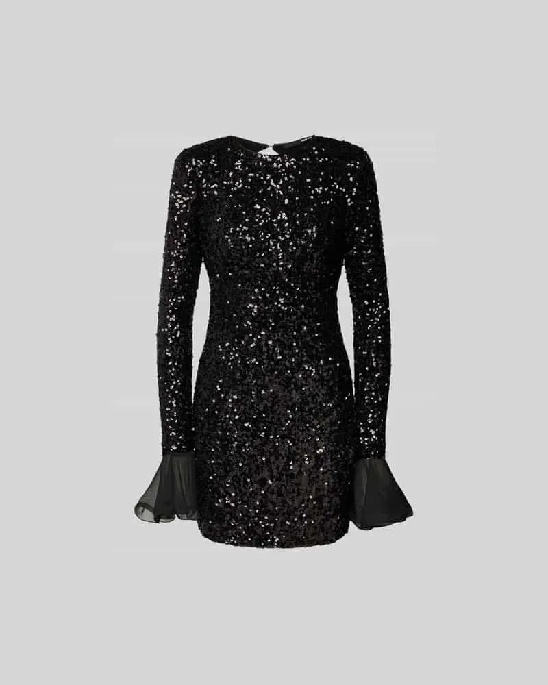 ROTATE Birger Christensen Minikleid mit Rundhalsausschnitt Black