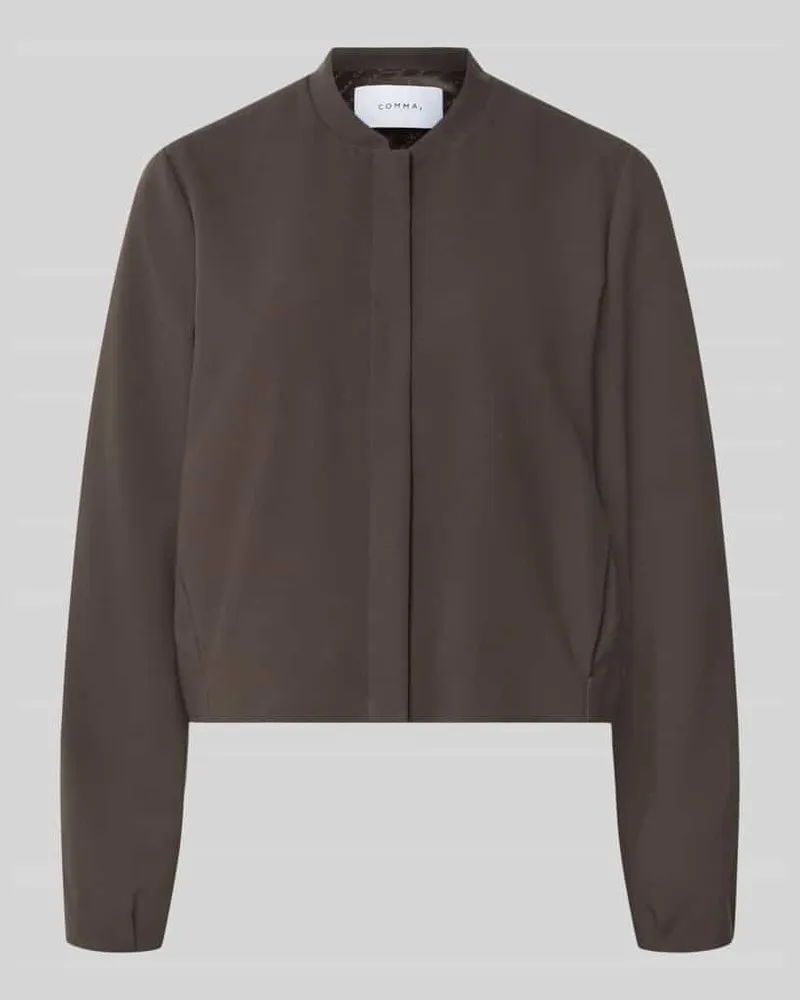 COMMA Blouson mit Viskose-Anteil Dunkelbraun