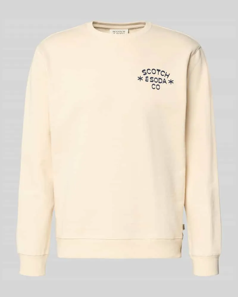 Scotch&Soda Sweatshirt mit Label-Print Offwhite