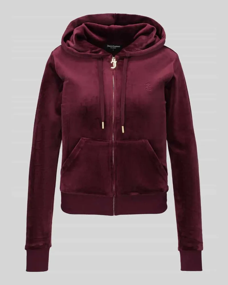 Juicy Couture Sweatjacke mit Seitentaschen Modell 'ROBERTSON Dunkelrot