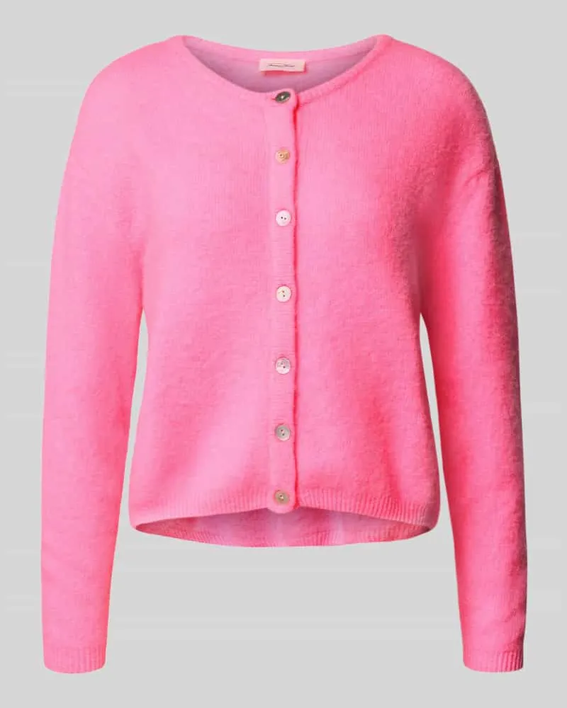 American Vintage Strickjacke aus Woll-Mix mit Rundhalsausschnitt Modell 'VITOW Rosa
