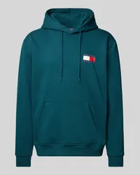 Tommy Hilfiger Hoodie mit Label-Print Modell 'ESSENTIAL Petrol