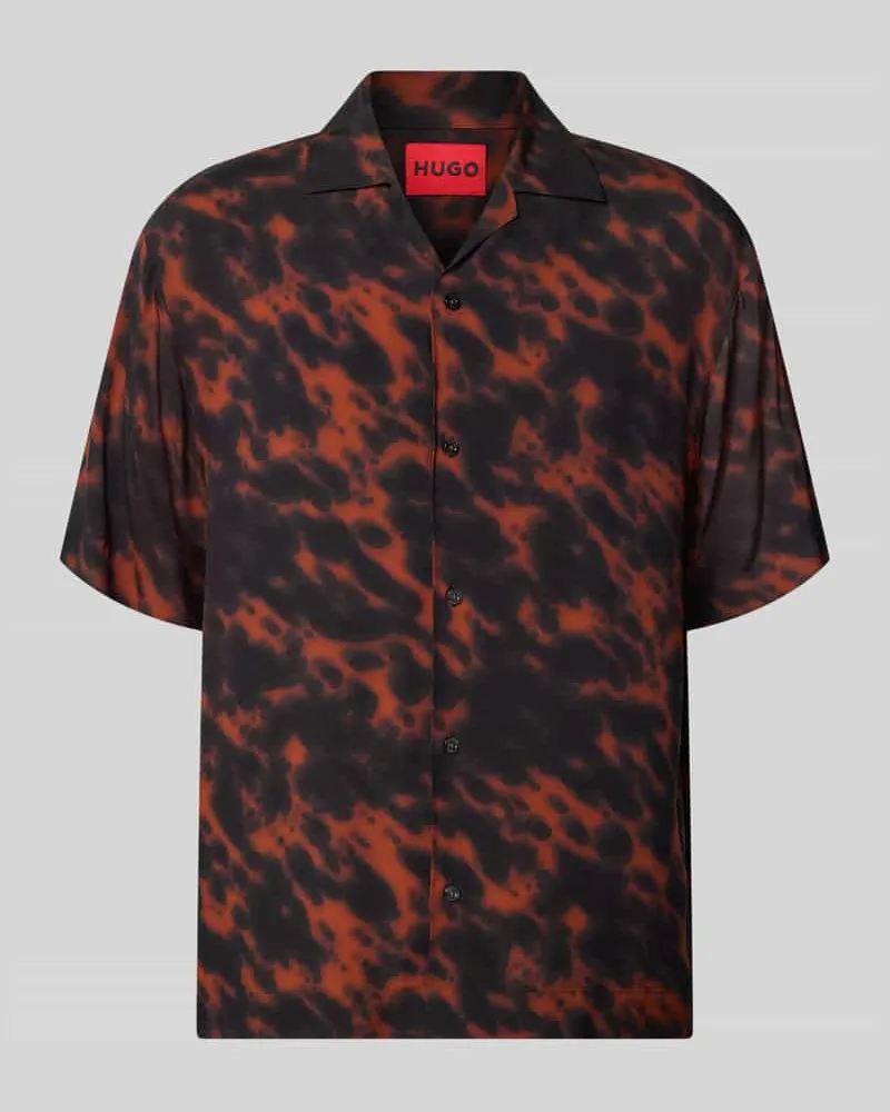 HUGO BOSS Relaxed Fit Freizeithemd aus reiner Viskose Modell 'ESPINO Black