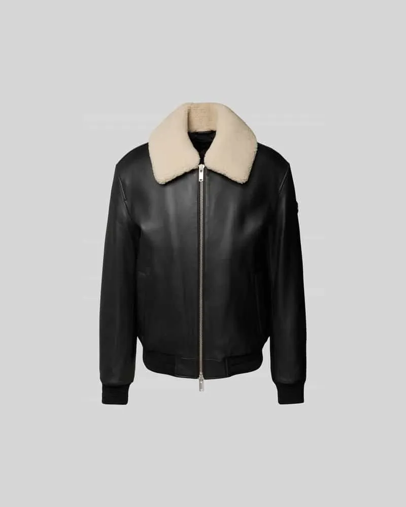Moose Knuckles Lederjacke aus echtem Leder Black