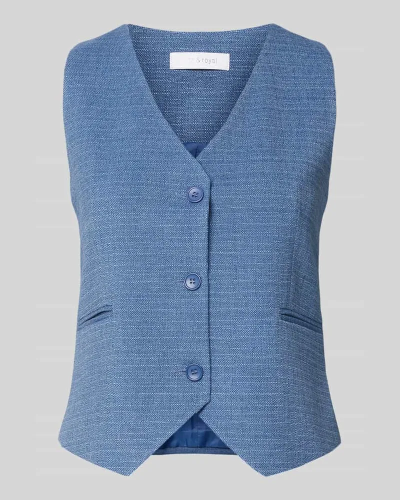 Rich&Royal Weste mit V-Ausschnitt und Paspeltaschen Bleu