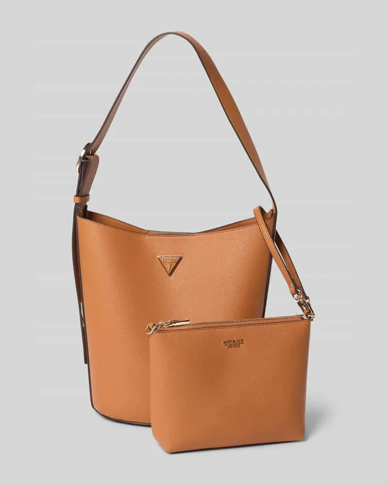 Guess Tote Bag mit Label-Detail Cognac