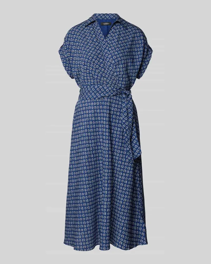 Ralph Lauren Wickelkleid mit V-Ausschnitt Modell 'FRATILLIO Hellblau