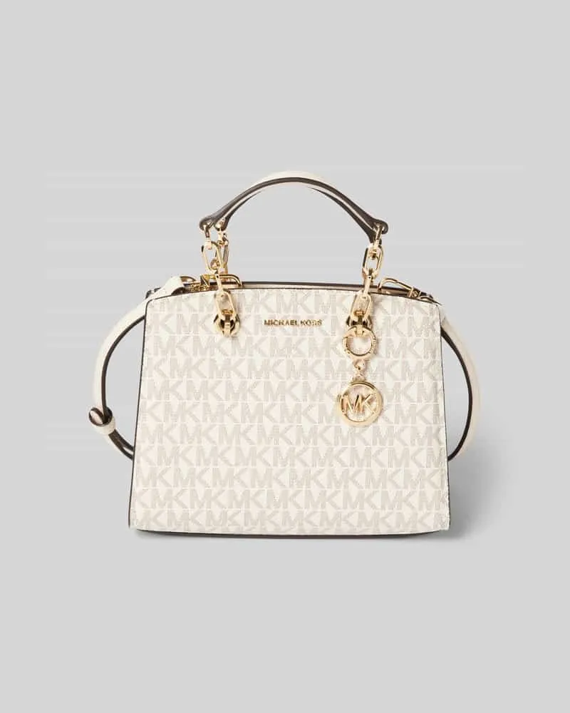 Michael Kors Handtasche mit Label-Applikation Modell 'CYNTHIA Ecru