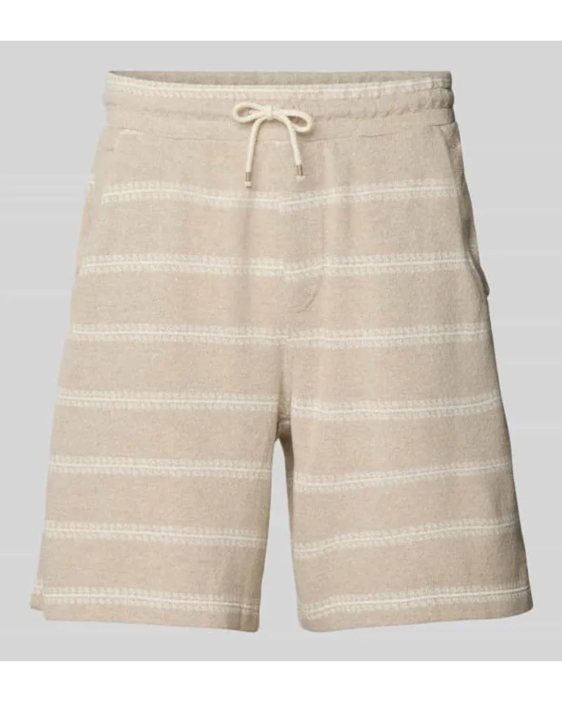 GABBA Regular Fit Shorts mit Streifenmuster Modell 'Fede Win Kitt