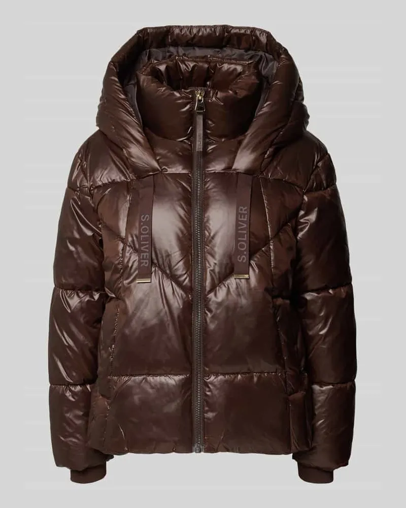 S.Oliver Boxy Fit Steppjacke mit Kapuze Dunkelbraun