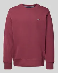 Gant Sweatshirt mit  Label-Stitching Modell 'SHIELD Bordeaux