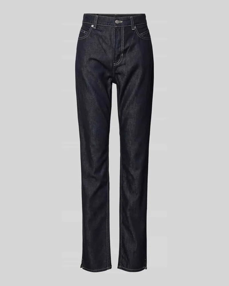 HUGO BOSS Straight Fit Jeans aus Baumwoll-Lyocell-Mix Modell 'C_ADA SLIM HR 1.0 Dunkelblau