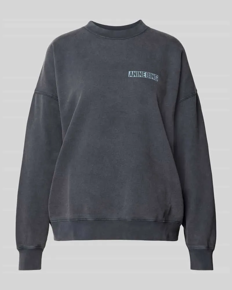 Anine Bing Regular Fit Sweatshirt mit Logo-Print Black