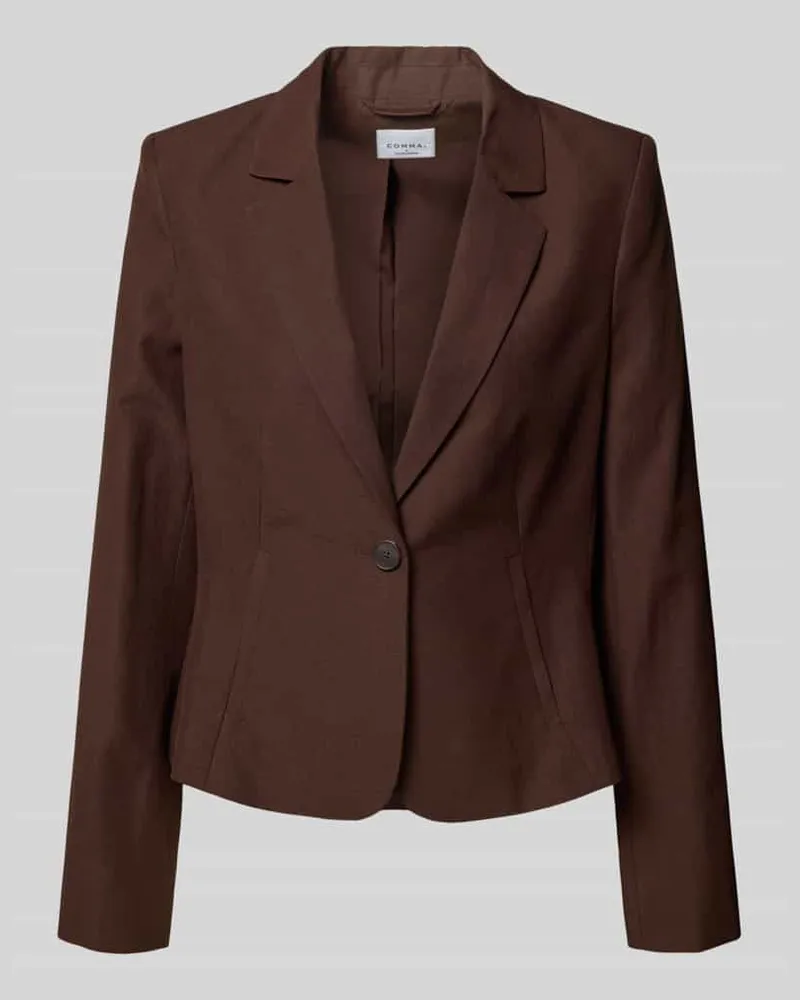 COMMA Blazer aus Viskose-Mix mit Leinen-Anteil Mittelbraun