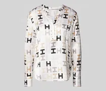Regular Fit Seidenbluse mit Tunikakragen