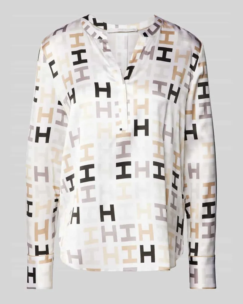 Herzen's Angelegenheit Regular Fit Seidenbluse mit Tunikakragen Hellgrau