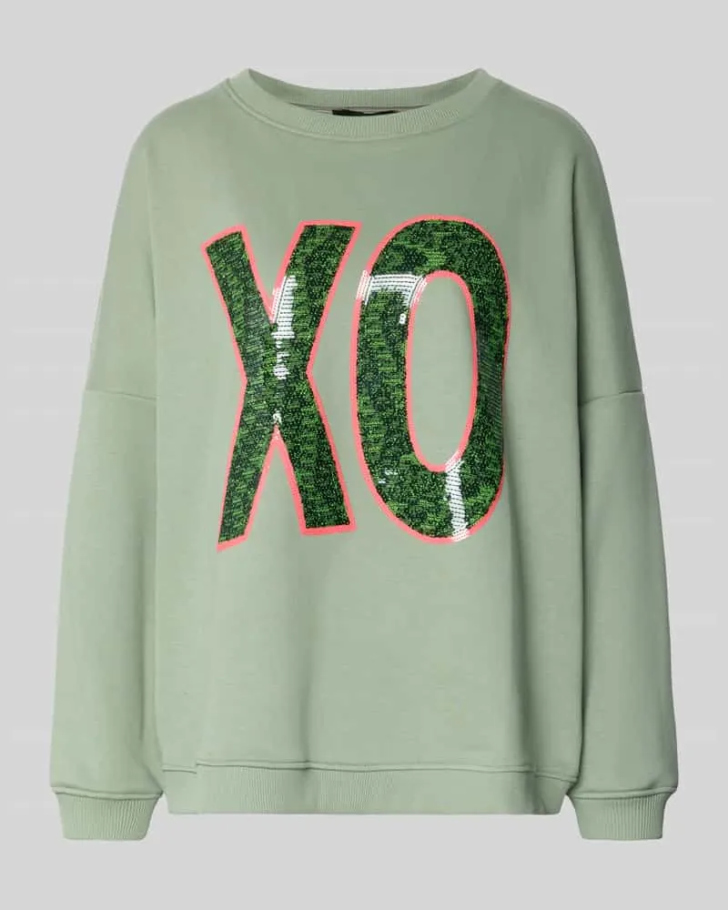 Miss Goodlife Relaxed Fit Sweatshirt mit Pailettenbesatz Modell 'XO Lind