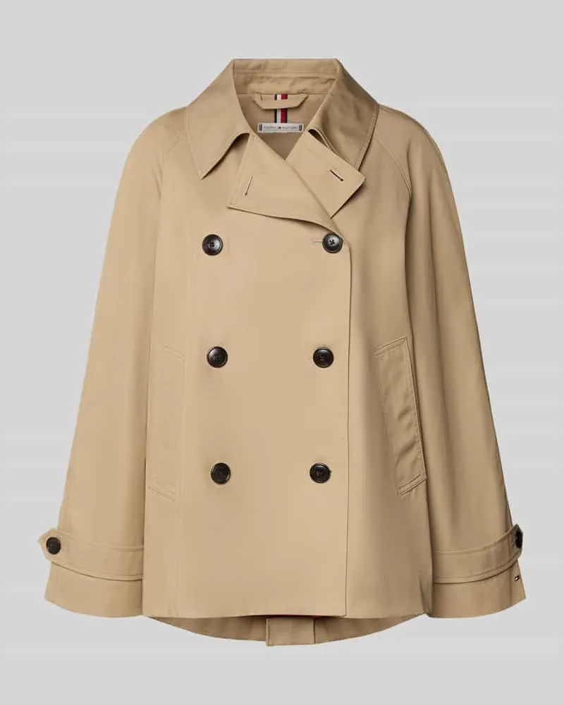 Tommy Hilfiger Cropped Trenchcoat mit wasserabweisender Funktion Beige