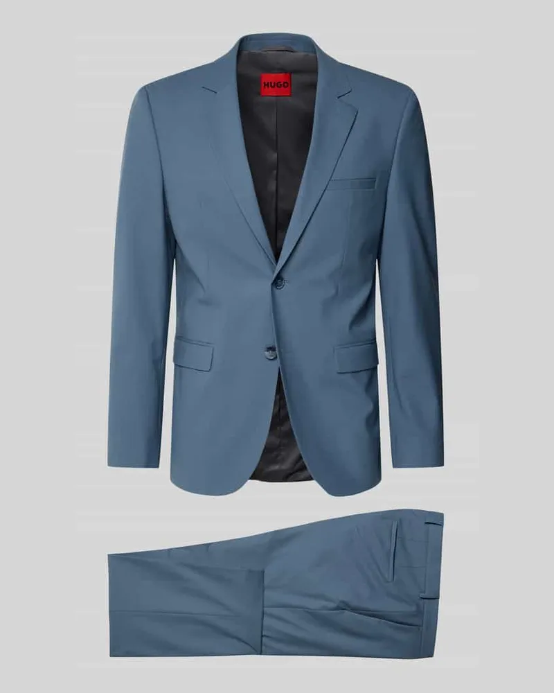 HUGO BOSS Slim Fit Anzug aus Woll-Mix Modell 'ARTI-HESTEN Rauchblau