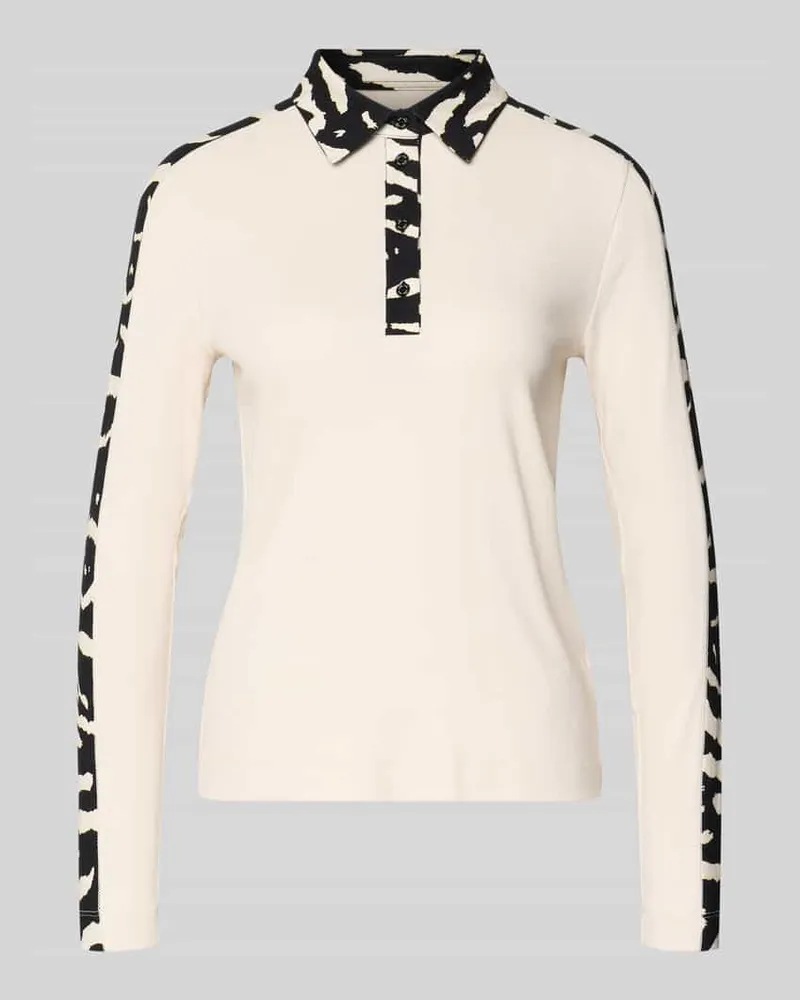 Marc Cain Poloshirt mit kurzer Knopfleiste Sand