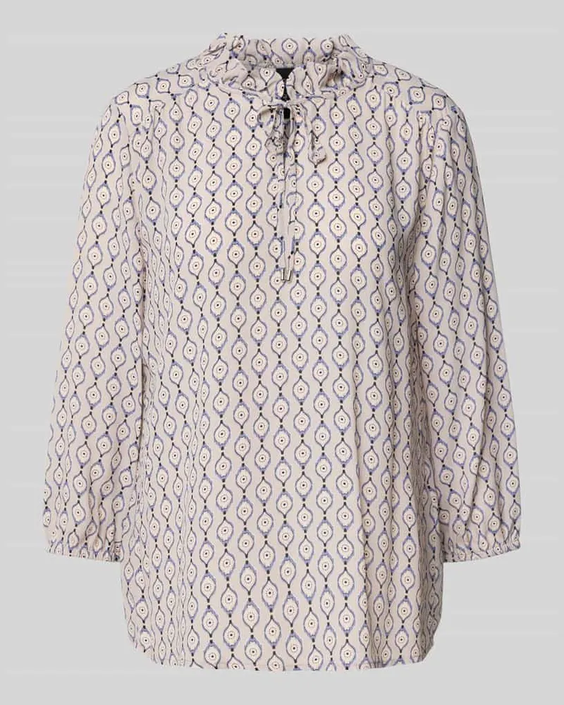 Marc Cain Blusenshirt mit Schlüsselloch-Ausschnitt Kitt