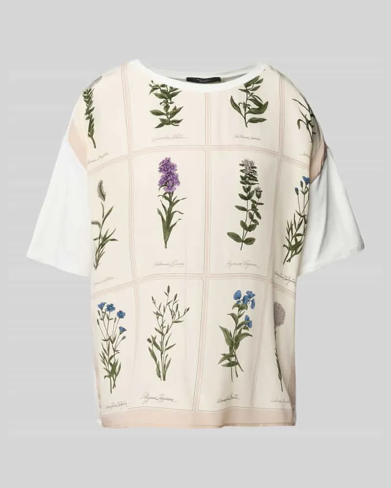 Max Mara T-Shirt mit überschnittenen Schultern Modell 'PAMPAS Weiss