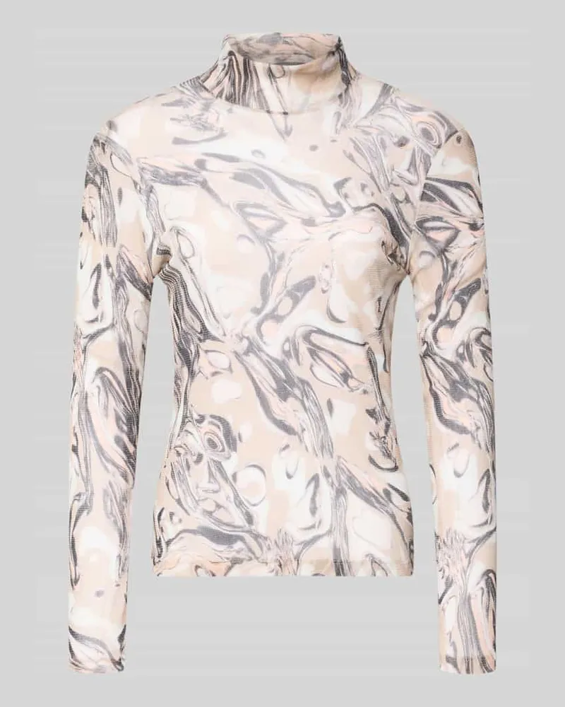 Marc Cain Slim Fit Longsleeve im semitransparentem Design Offwhite