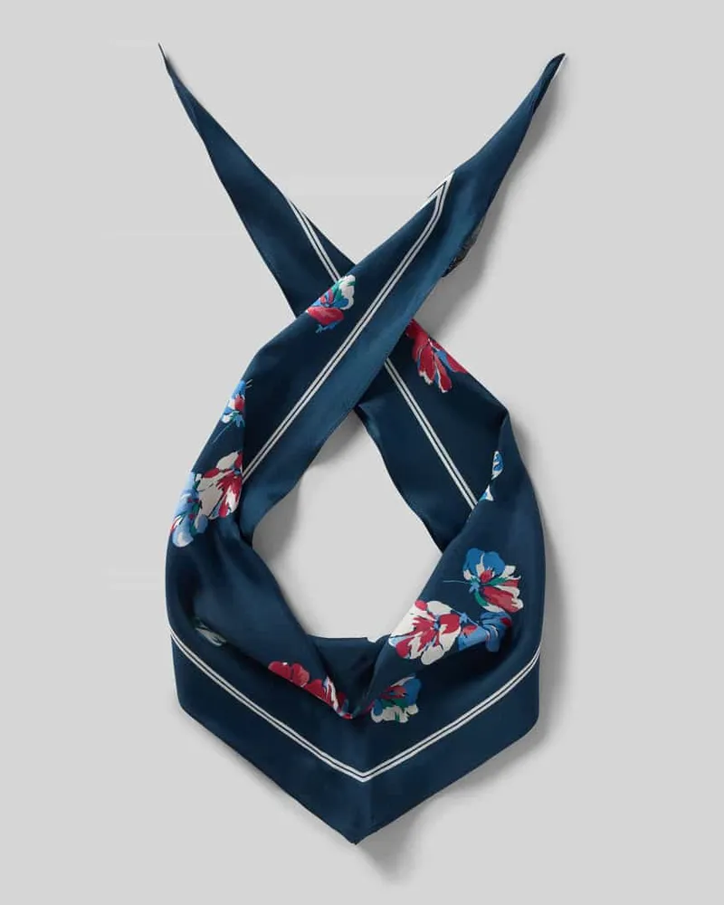 Ralph Lauren Tuch aus reiner Seide Modell 'FLORAL S DMD Dunkelblau