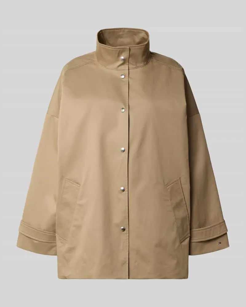 Tommy Hilfiger Loose Fit Jacke aus Baumwoll-Mix Beige