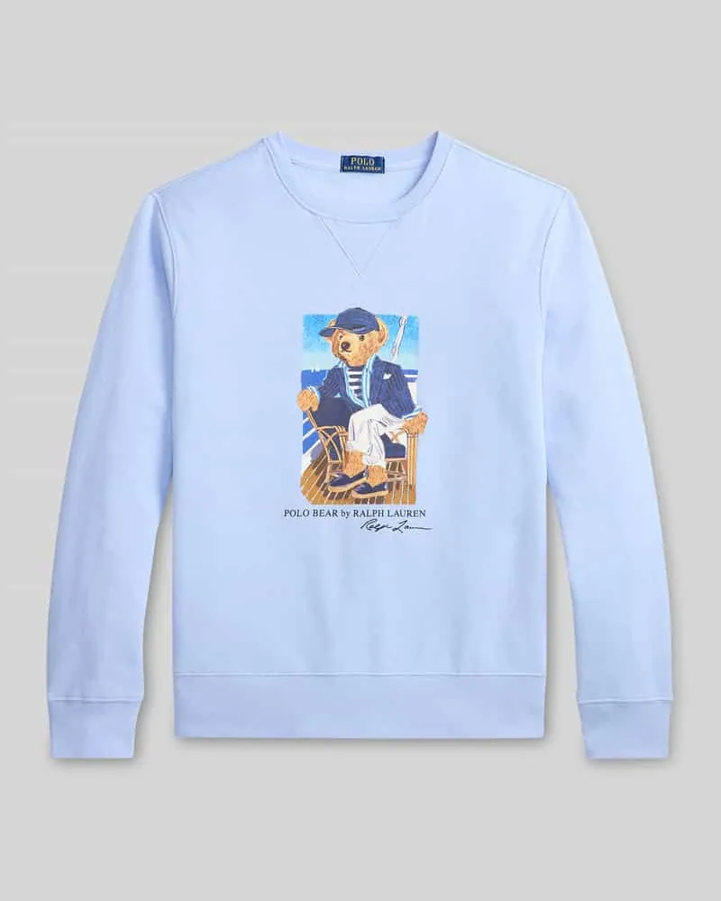 Ralph Lauren Regular Fit Sweatshirt mit Polo Bear Print Hellblau
