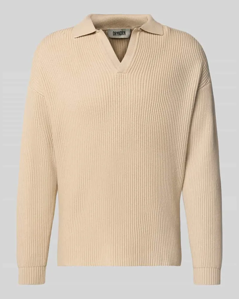 Drykorn Strickpullover mit Polokragen Beige