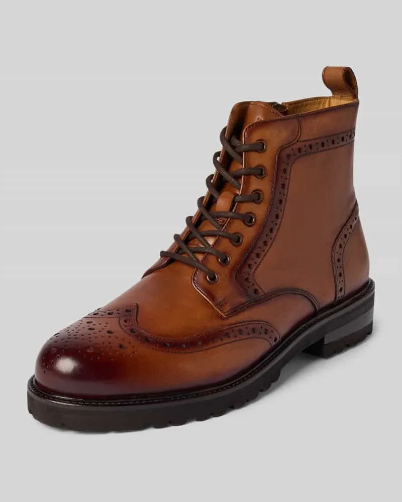Digel Boots aus Leder mit Reißverschluss Modell 'Spencer Cognac